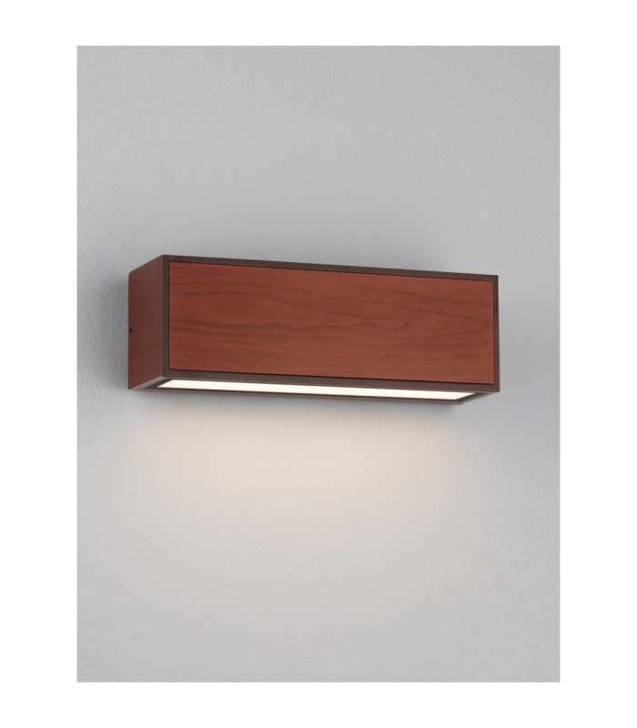 Brown Outdoor Wall Down Lamp Corten LED 2W 82lm 3000K IP65 Solar PIR Sensor-4