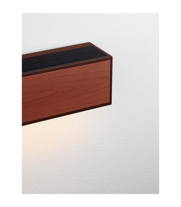 Brown Outdoor Wall Down Lamp Corten LED 2W 82lm 3000K IP65 Solar PIR Sensor-6