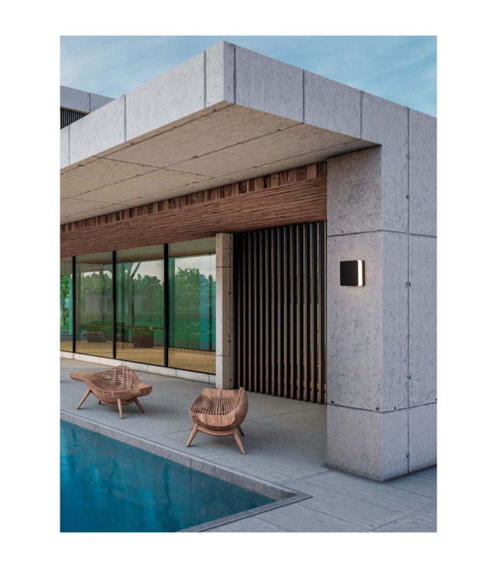 Oono Square Outdoor Modern Wall Lamp Dark Anthracite LED 11W 270lm IP65 3000K-2