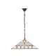 3 Light Large Ceiling Pendant Dark Bronze, Tiffany glass, E27 - 1