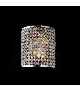 Rectangle Wall Lamp 2 Light Polished Chrome, Crystal - 2