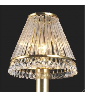 Clip-On Shade with Clear Glass Rods French Gold, - 2