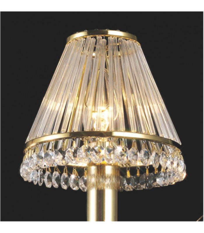 Clip-On Shade with Clear Glass Rods French Gold, - 2