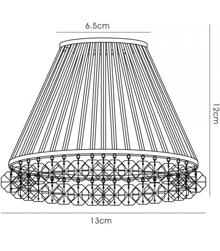 Clip-On Shade with Clear Glass Rods French Gold, - 3
