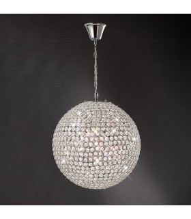 Globe Ceiling Pendant 7 Light Polished Chrome, Crystal - 2