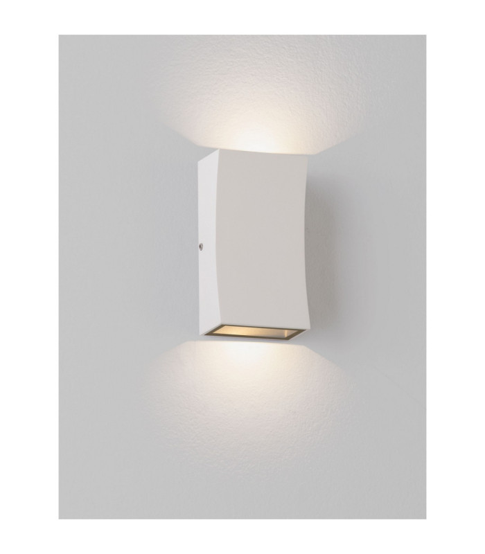 Boxy Outdoor Up Down Wall Lamp Sandy White LED 6W 312lm IP65 3000K-4