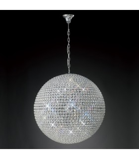 Globe Ceiling Pendant 12 Light Polished Chrome, Crystal - 2