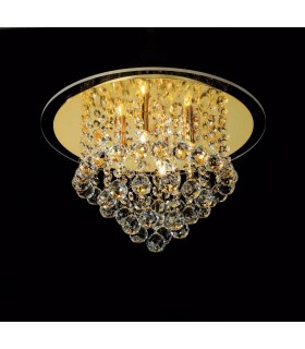 Flush Ceiling 4 Light French Gold, Crystal - 2