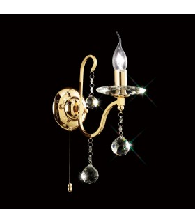 Wall Lamp Switched 1 Candle Light French Gold, Crystal - 2