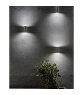 Nero Outdoor Up Down Wall Lamp Grey GU10 2x10W IP54-2