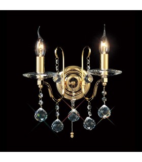 Wall Lamp Switched 2 Candle Light French Gold, Crystal - 2