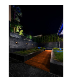 Amel Grill Round Outdoor Flush Wall Lamp Dark Anthracite E27 1x12W IP65-2