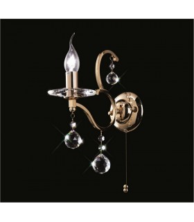 Wall Lamp Switched 1 Candle Light French Gold, Crystal - 2