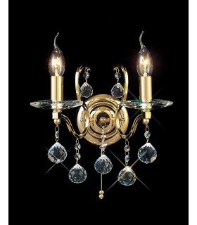 Wall Lamp Switched 2 Light French Gold, Crystal - 2