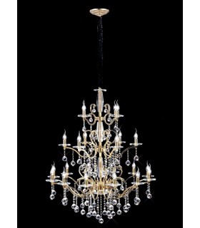 Ceiling Pendant Chandelier 3 Tier 22 Light French Gold, Crystal (Item Requires Assembly) - 2