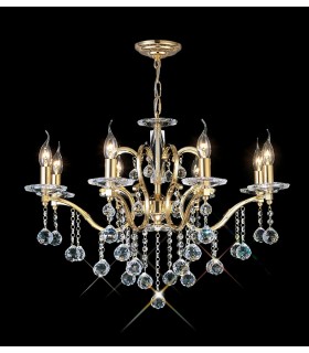 Ceiling Pendant Chandelier 8 Light French Gold, Crystal - 2