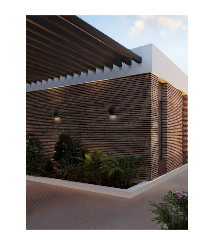 Passo Outdoor Flush Wall Lamp Sandy Black LED 3W 130lm IP65 3000K-2