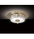 Flush Ceiling Round 6 Light Antique Brass, Glass, Crystal - 2
