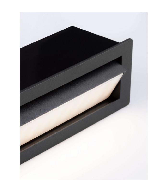 Echo Outdoor Recessed Wall Lamp Sandy Black LED 6W 370lm IP54 3000K-5