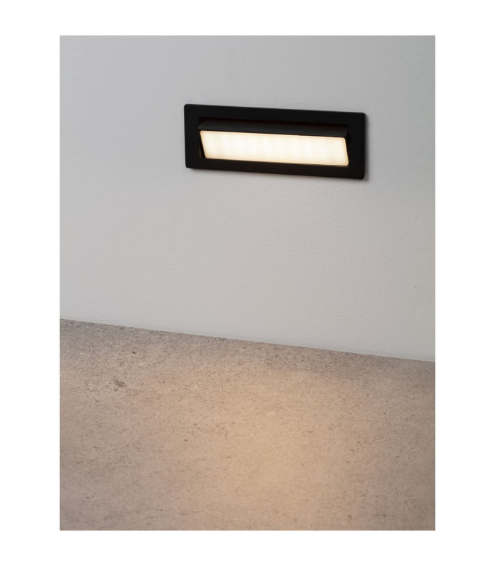 Echo Outdoor Recessed Wall Lamp Sandy Black LED 6W 370lm IP54 3000K-7