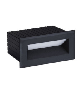 Vivion Outdoor Recessed Wall Lamp Sandy Black LED 1W 29lm IP65 3000K-1