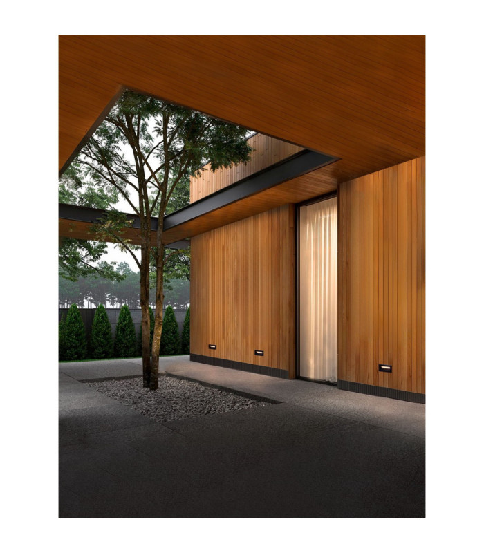 Vivion Outdoor Recessed Wall Lamp Sandy Black LED 1W 29lm IP65 3000K-2