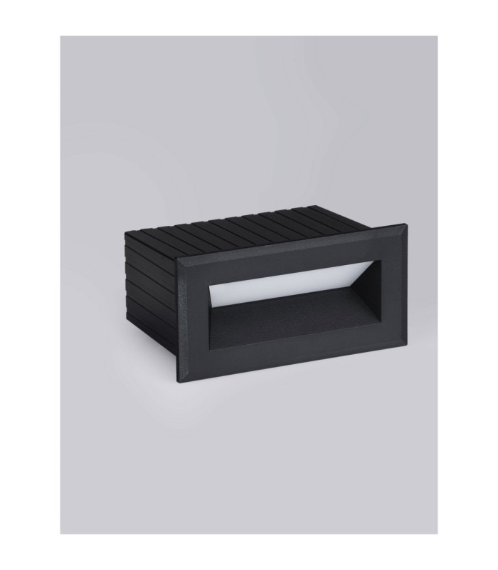 Vivion Outdoor Recessed Wall Lamp Sandy Black LED 1W 29lm IP65 3000K-3