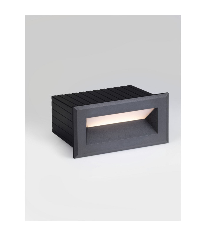 Vivion Outdoor Recessed Wall Lamp Sandy Black LED 1W 29lm IP65 3000K-4