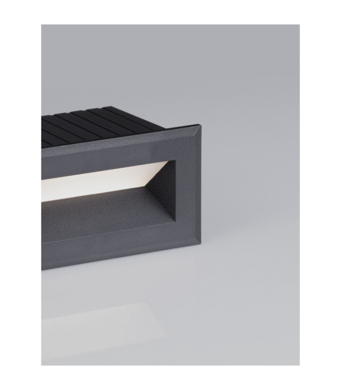 Vivion Outdoor Recessed Wall Lamp Sandy Black LED 1W 29lm IP65 3000K-5