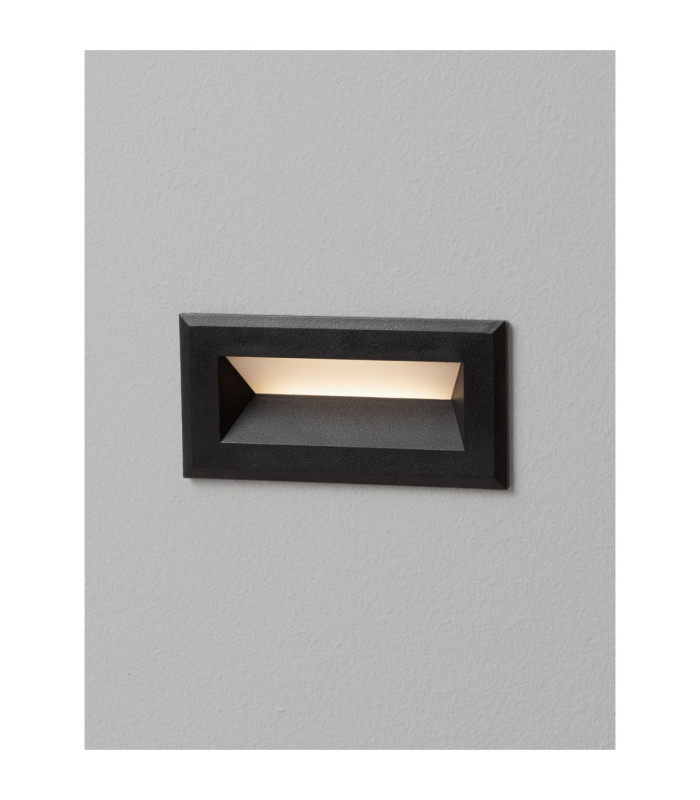 Vivion Outdoor Recessed Wall Lamp Sandy Black LED 1W 29lm IP65 3000K-6