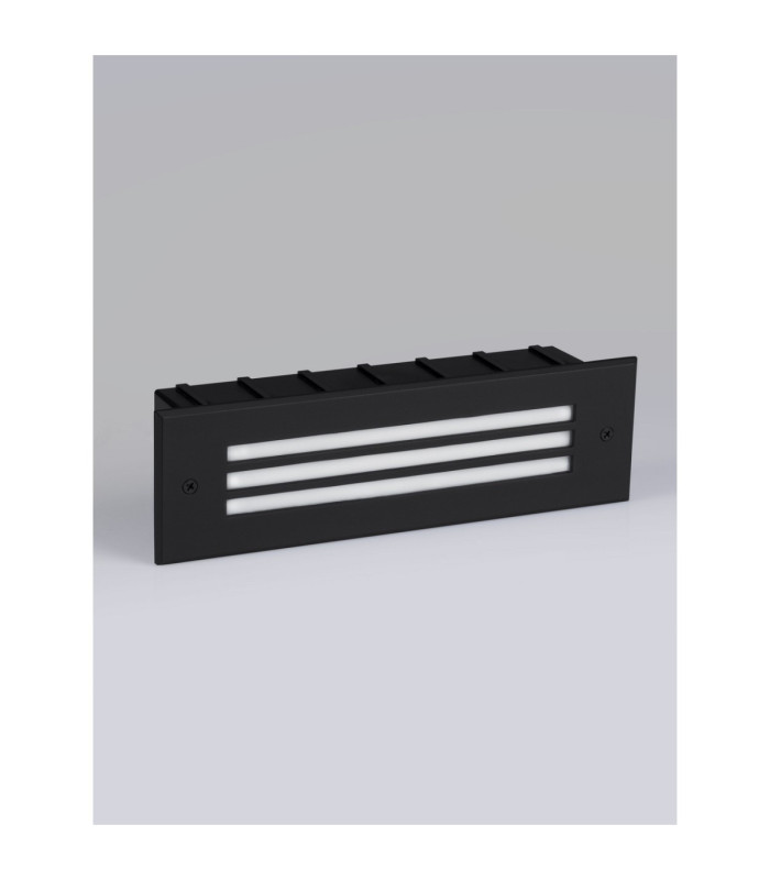 Off Outdoor Recessed Wall Lamp Sandy Black LED 6W 79lm IP65 3000K-3