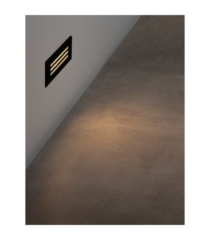 Off Outdoor Recessed Wall Lamp Sandy Black LED 6W 79lm IP65 3000K-5