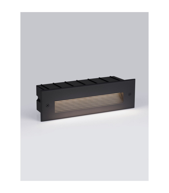 Polka Outdoor Recessed Wall Lamp Sandy Black LED 7W 73lm IP65 3000K-4