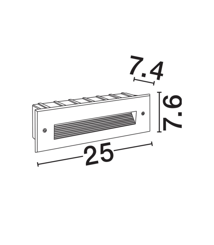 Polka Outdoor Recessed Wall Lamp Sandy Black LED 7W 73lm IP65 3000K-8