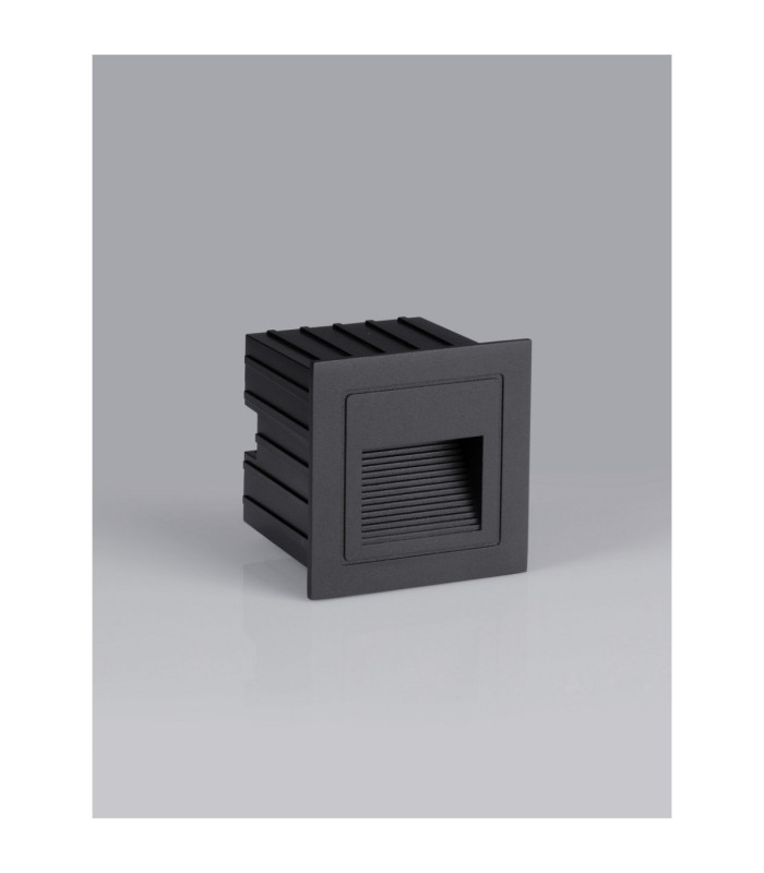 Polka Outdoor Recessed Wall Lamp Sandy Black LED 3W 31lm IP65 3000K-3
