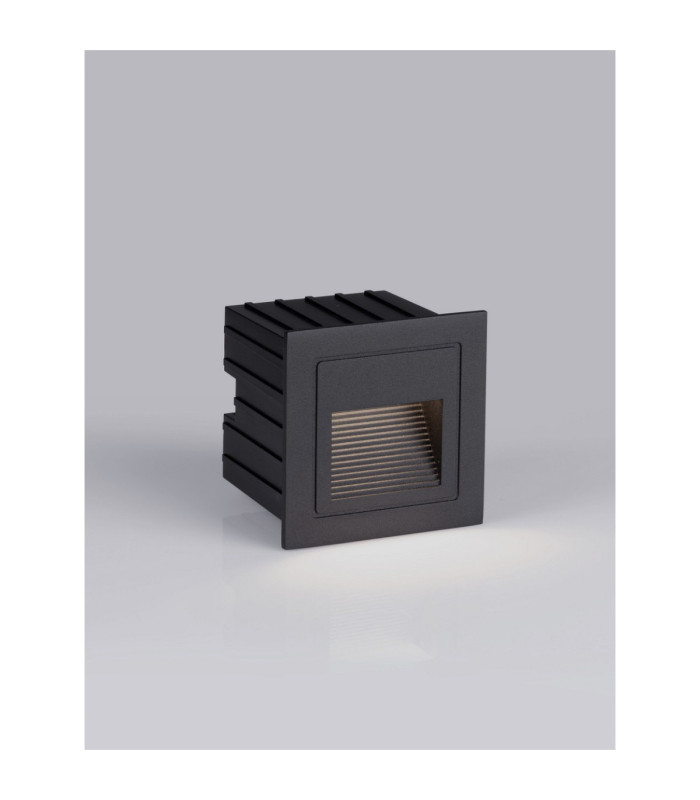 Polka Outdoor Recessed Wall Lamp Sandy Black LED 3W 31lm IP65 3000K-4