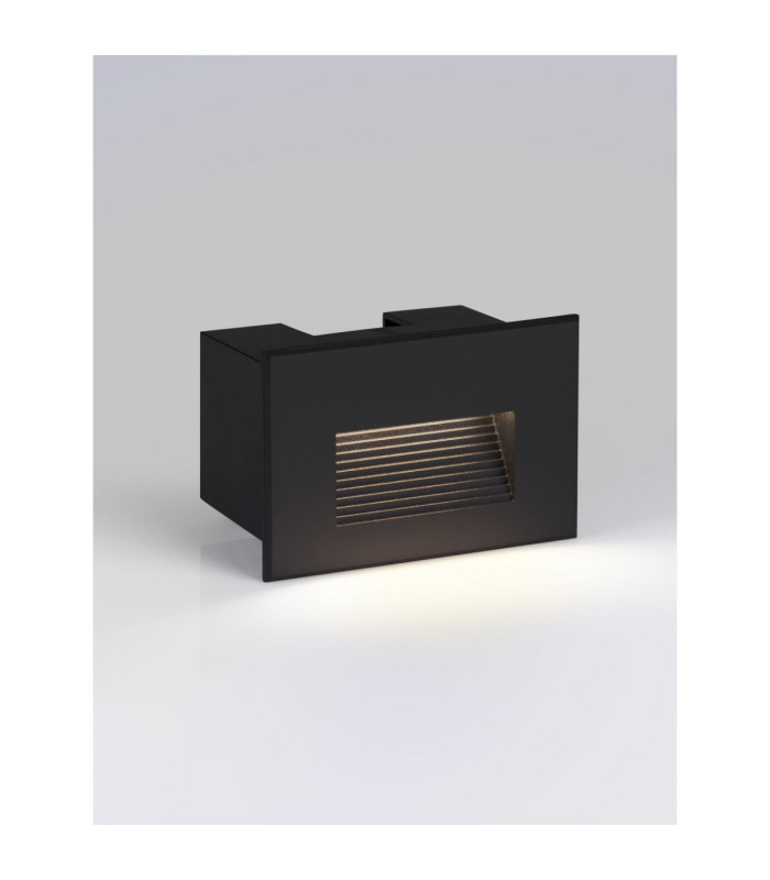 Polka Outdoor Recessed Wall Lamp Sandy Black LED 4W 58lm IP65 3000K-4