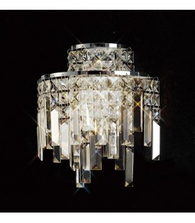 Wall Lamp 2 Light Polished Chrome, Crystal - 2