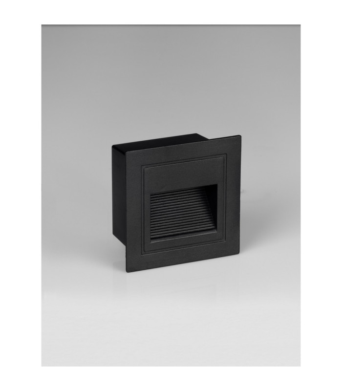 Mono Outdoor Recessed Wall Lamp Sandy Black LED 3W 70lm IP65 3000K-3