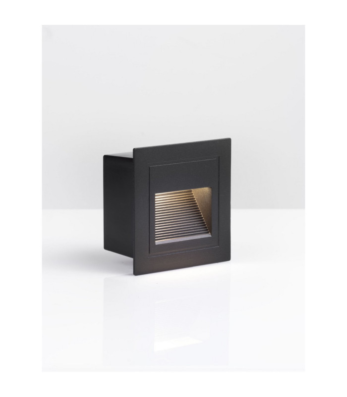 Mono Outdoor Recessed Wall Lamp Sandy Black LED 3W 70lm IP65 3000K-4