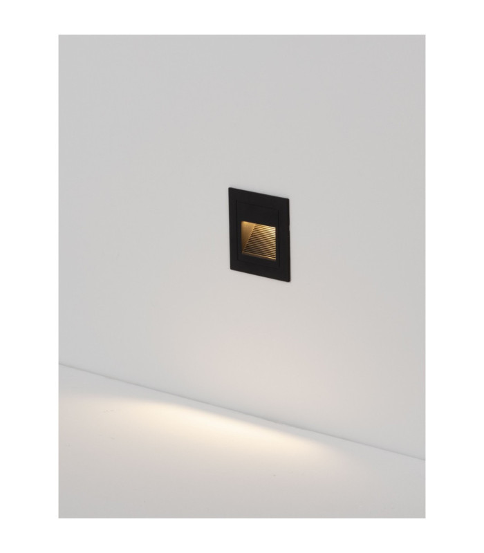 Mono Outdoor Recessed Wall Lamp Sandy Black LED 3W 70lm IP65 3000K-5