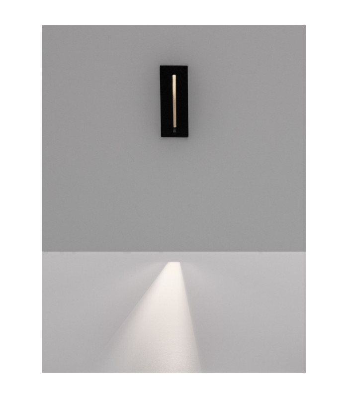 Aizen Rectangle Outdoor Recessed Wall Lamp Dark Anthracite LED 3W 170lm IP65 3000K-5