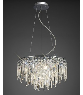 Ceiling Pendant Round 6 Light Polished Chrome, Crystal - 2