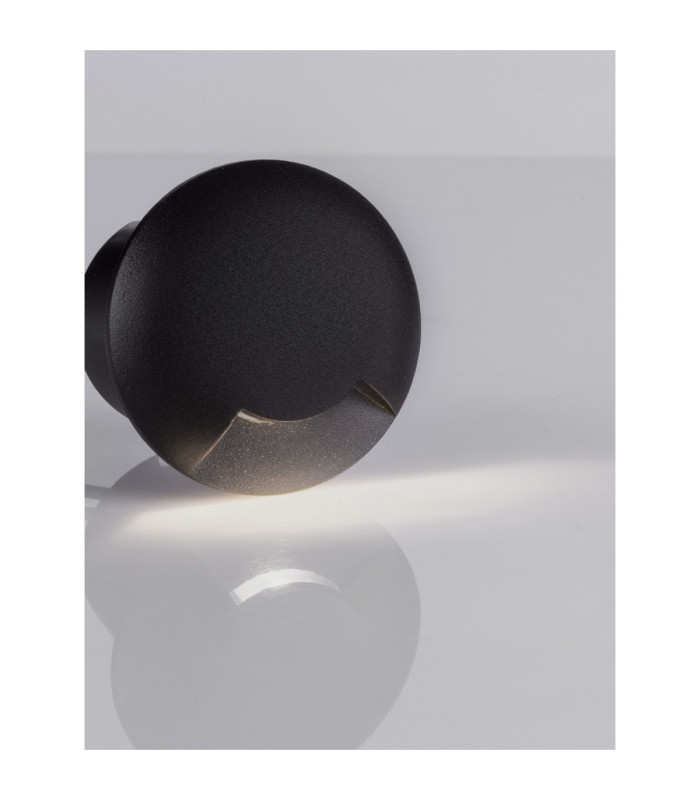 Eris Outdoor Recessed Wall Lamp Sandy Black LED 1W 24lm IP67 3000K-3