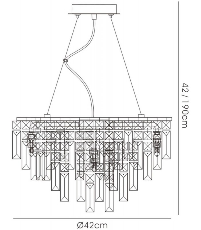 Ceiling Pendant Round 6 Light Polished Chrome, Crystal - 3
