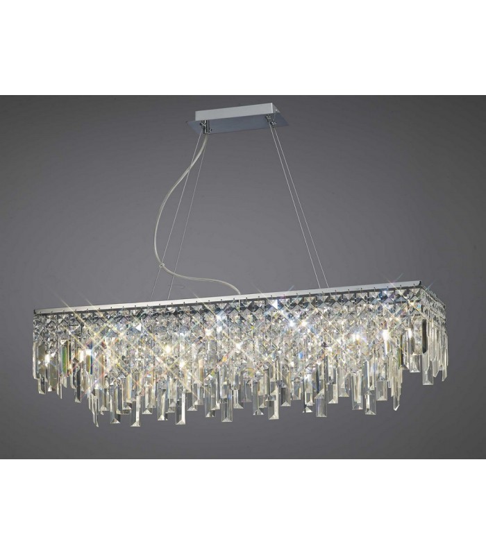 Ceiling Pendant Rectangular 6 Light Polished Chrome, Crystal - 2