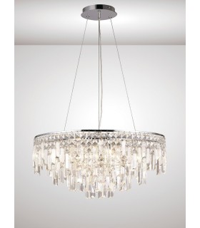 Ceiling Pendant Round 8 Light G9 Polished Chrome, Crystal - 2