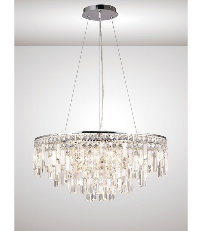 Ceiling Pendant Round 8 Light G9 Polished Chrome, Crystal - 2