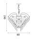 Feather 10 Light Pendant Lamp Polished Brass Frosted Glass 1x E14-6