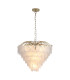 Feather 6 Light Pendant Lamp Polished Brass Frosted Glass 4x-1